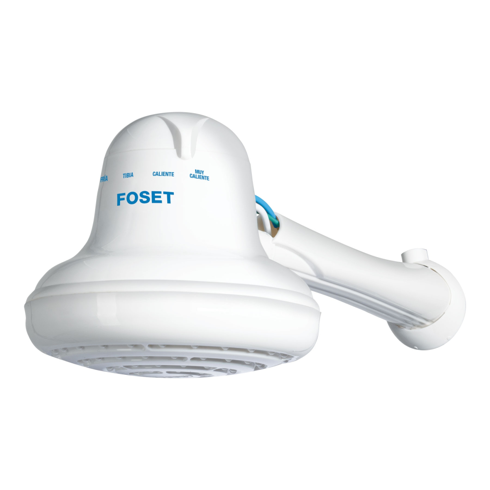 Regadera eléctrica, 4 temperaturas, 16.5cm, blanca, FOSET REGEL-6