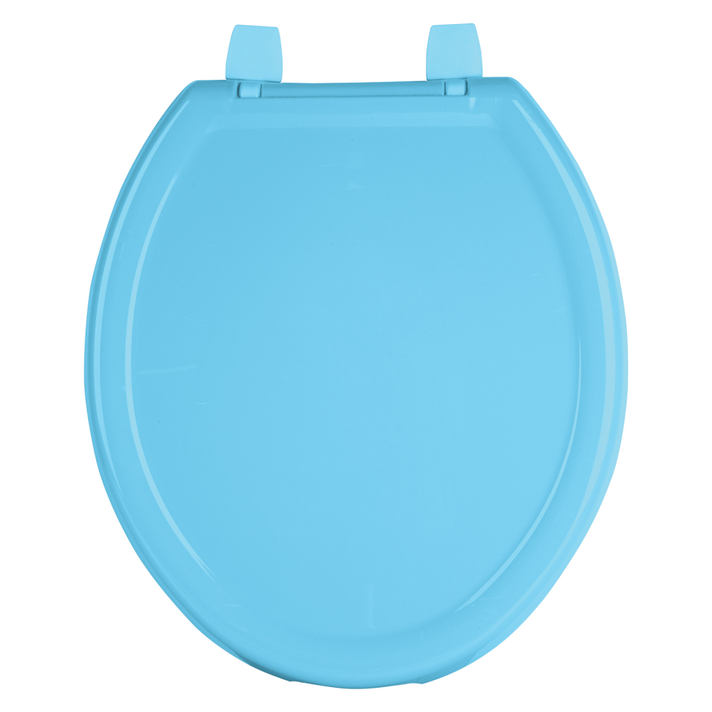 Asiento redondo ligero con tapa para WC, azul, FOSET BASIC AWC-35Z
