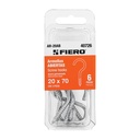 Blíster con 6 armellas abiertas de 20 x 70, FIERO AR-20AB