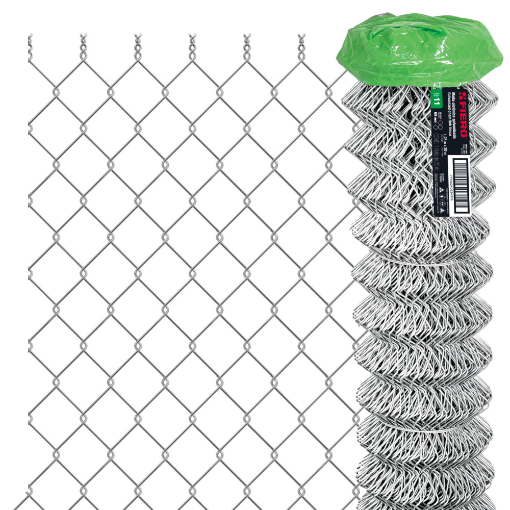 Rollo malla ciclónica cal.11, 1.25x20m, abertura 69mm, 40kg MACI-1691