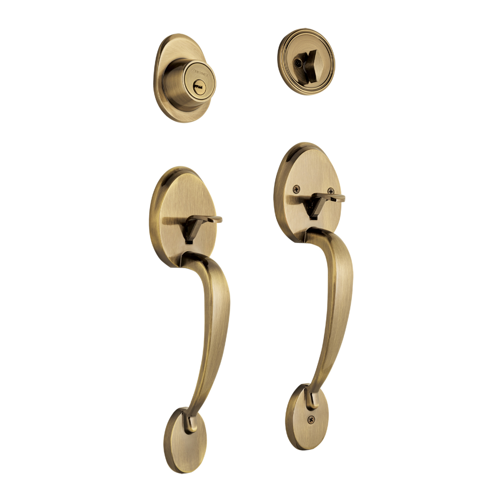 Doble jaladera, Lugo llave-mariposa, Latón Antiguo, HERMEX CEP-21JJ