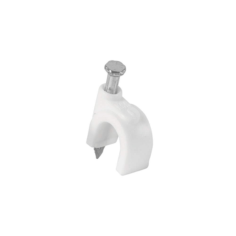 Bolsa con 500 grapas blancas de 6 mm para cable redondo GCU-6BG