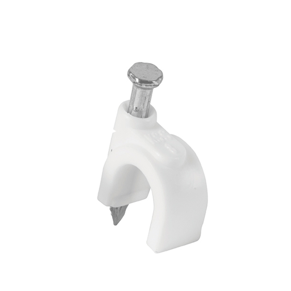 Bolsa con 500 grapas blancas de 10 mm para cable redondo GCU-10BG