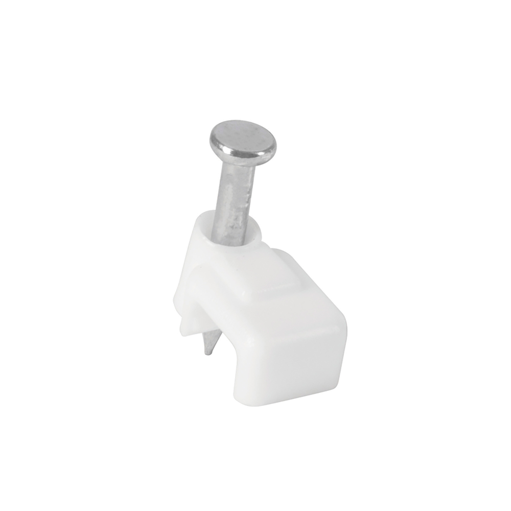 Bolsa con 500 grapas blancas de 3 X 6 mm para cable plano GPL-5BG