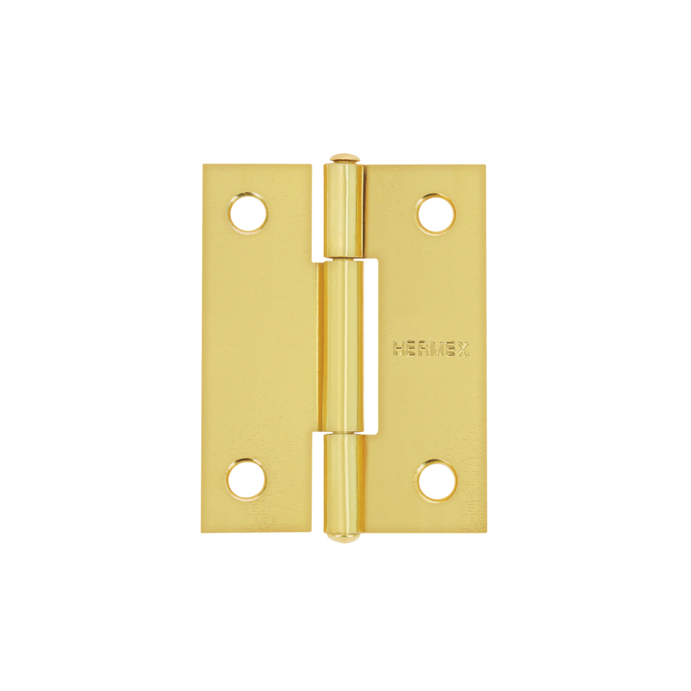 Bisagra rectangular 2 x 1-1/2', acero latonado, HERMEX BR-201