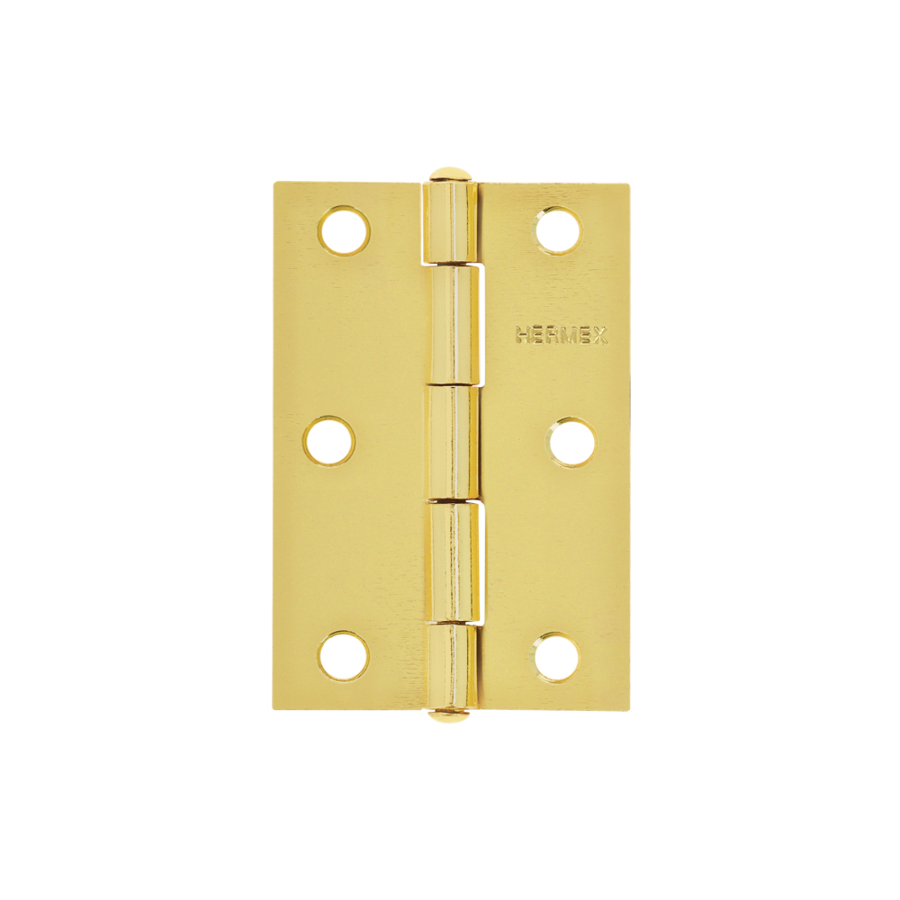 Bisagra rectangular 3 x 2', acero latonado, HERMEX BR-301