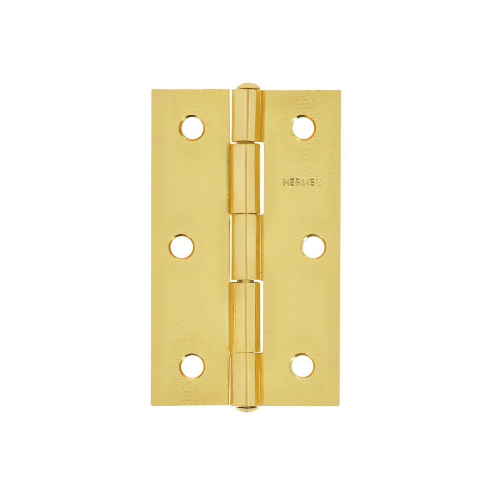 Bisagra rectangular 3-1/2 x 2-1/8', acero latonado, HERMEX BR-351