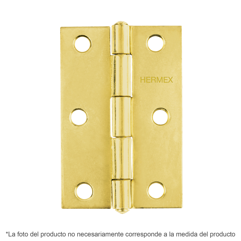 Bisagra rectangular 4' acero latonado, HERMEX BR-401
