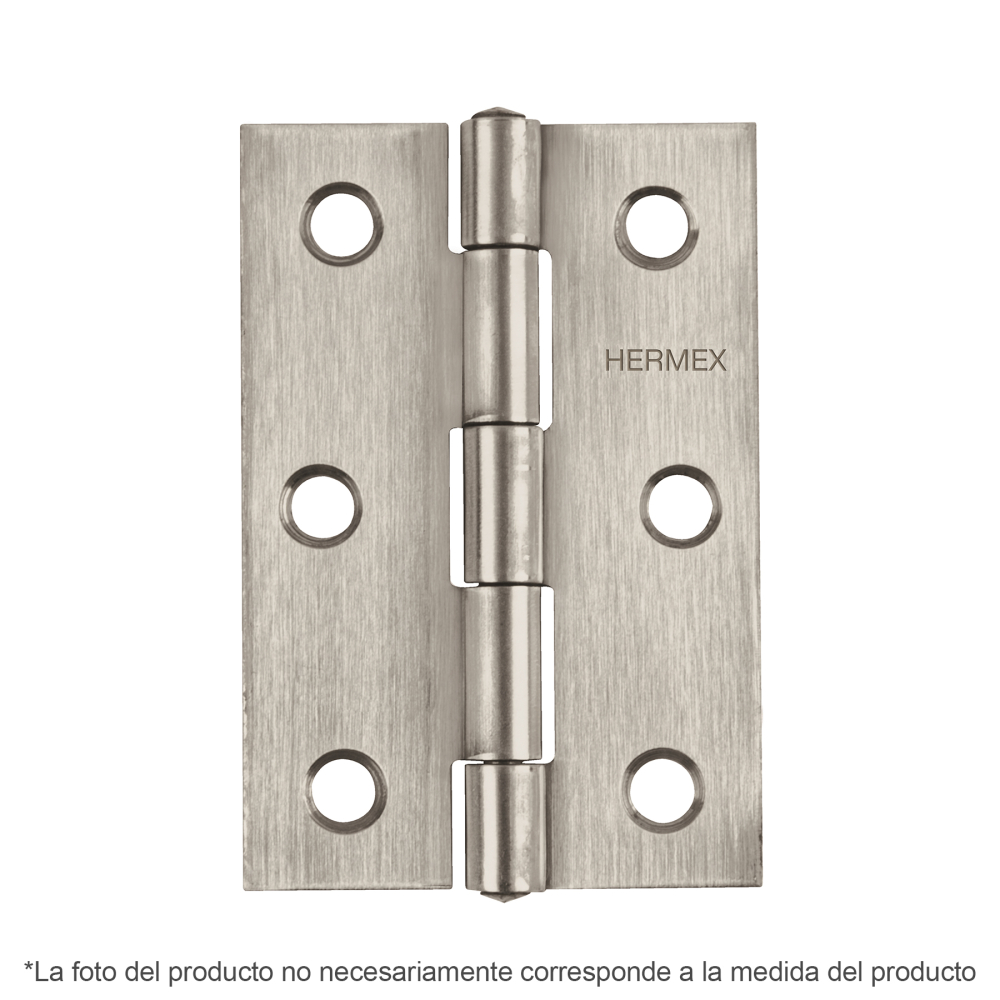Bisagra rectangular 3-1/2' acero inoxidable, HERMEX BR-354