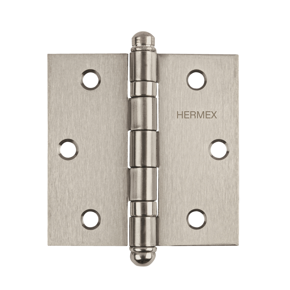 Bisagra cuadrada 3' acero inox, cabeza redonda, HERMEX BC-304R