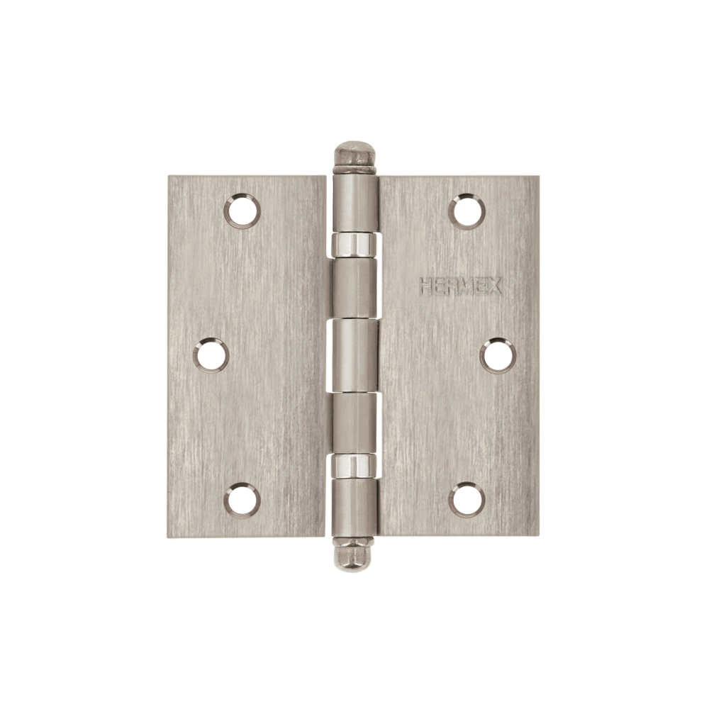 Bisagra cuadrada 3-1/2', acero inox, cabeza redonda, HERMEX BC-354R