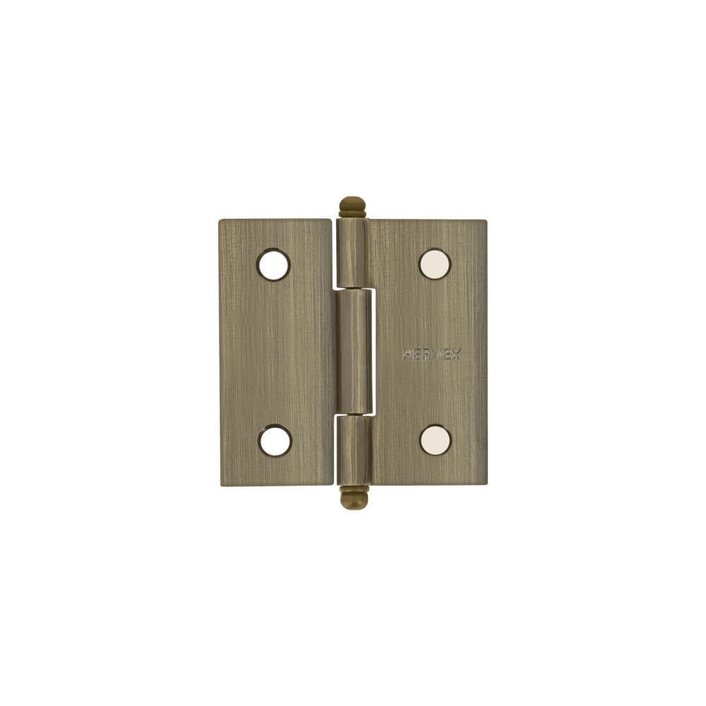 Bisagra cuadrada 2', latón antiguo, cabeza redonda, HERMEX BC-202R