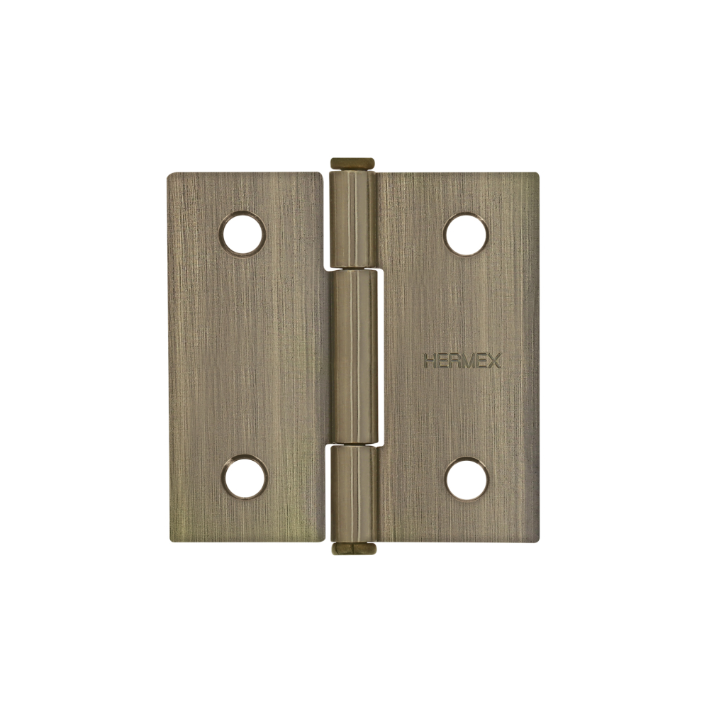 Bisagra cuadrada 2', latón antiguo, cabeza plana, HERMEX BC-202P