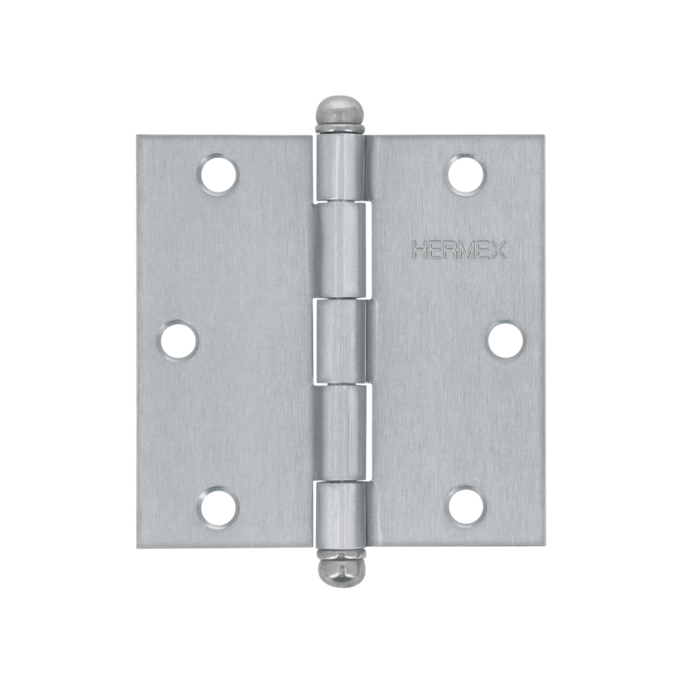 Bisagra cuadrada 3-1/2', satinado, cabeza redonda, HERMEX BC-353R