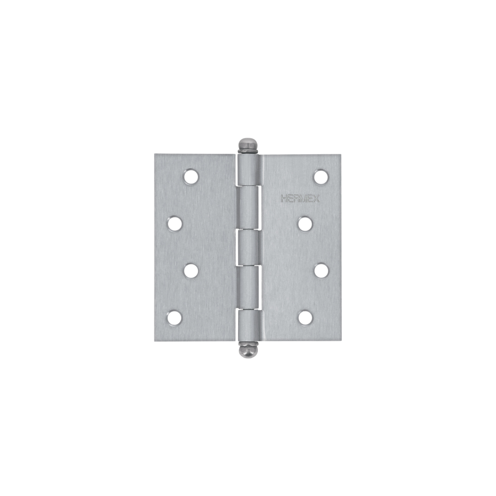 Bisagra cuadrada 4', acero satinado, cabeza redonda, HERMEX BC-403R