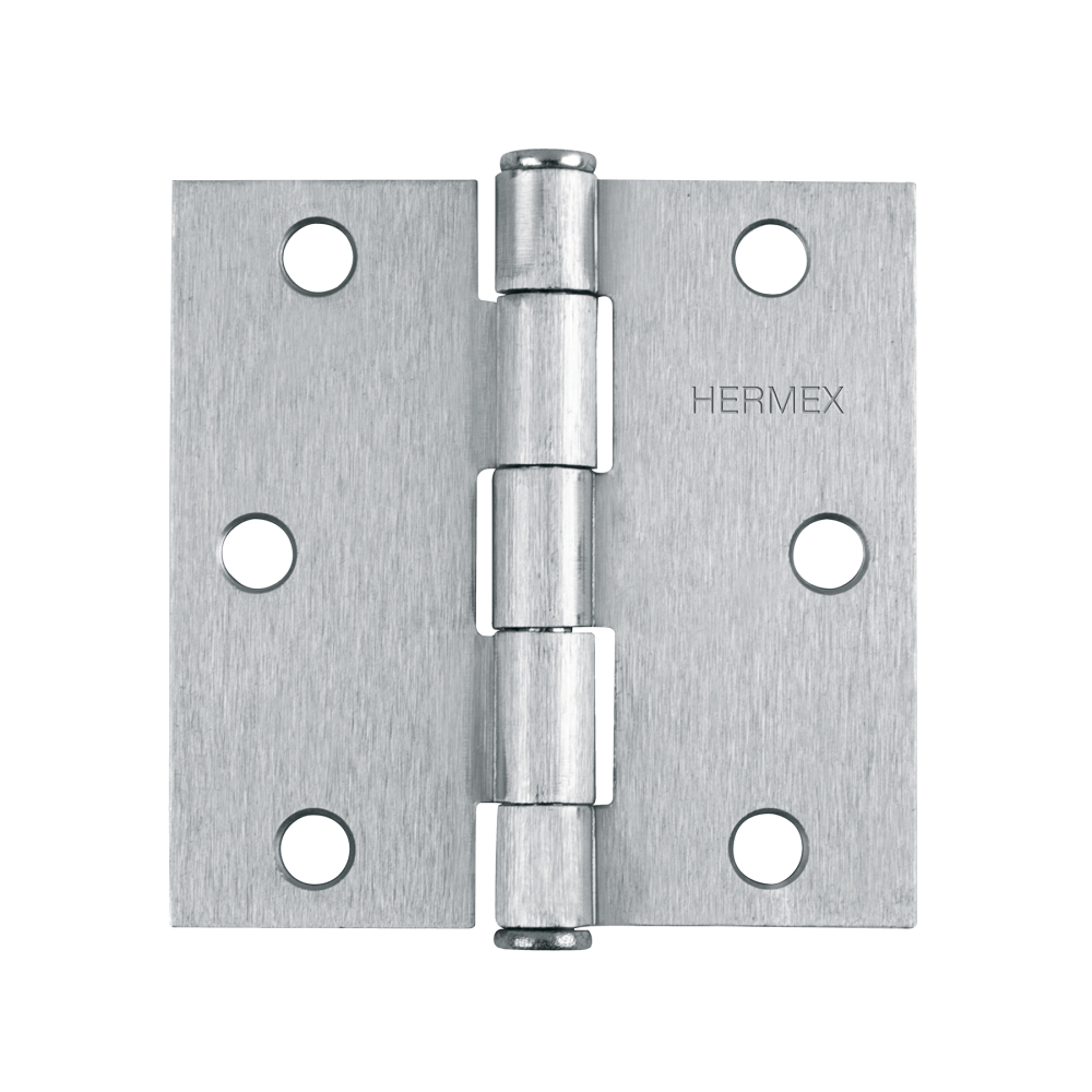 Bisagra cuadrada 3', satinado, cabeza plana, HERMEX BC-303P