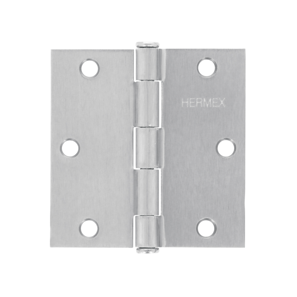 Bisagra cuadrada 3-1/2', acero satinado, cabeza plana HERMEX BC-353P