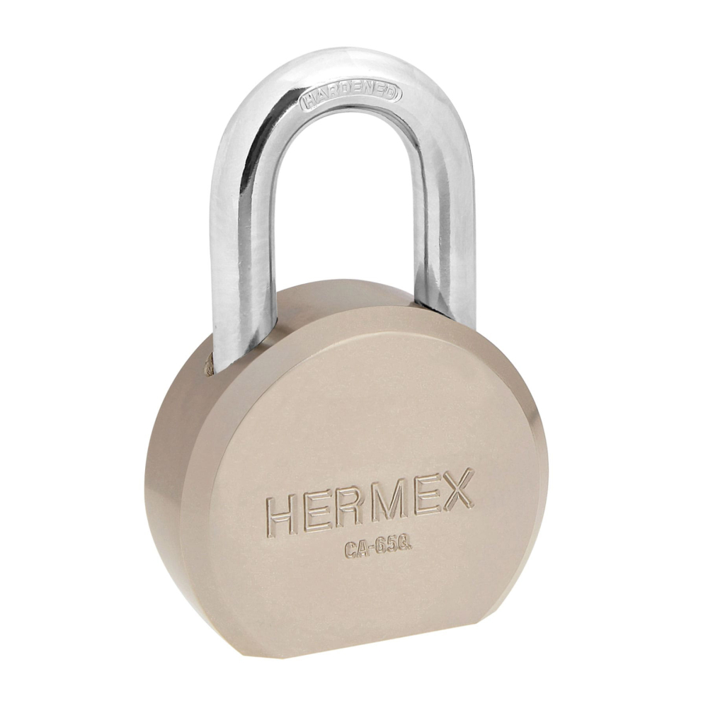 Candado redondo, 65mm, gancho corto, llave de puntos,blíster CA-65Q