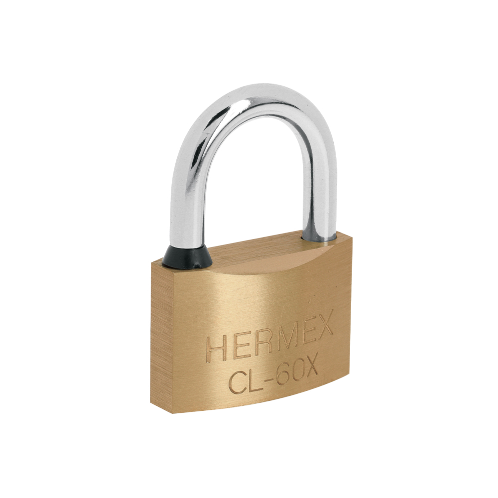 Candado de latón, 60 mm, gancho corto, llave tetra, blíster CL-60X