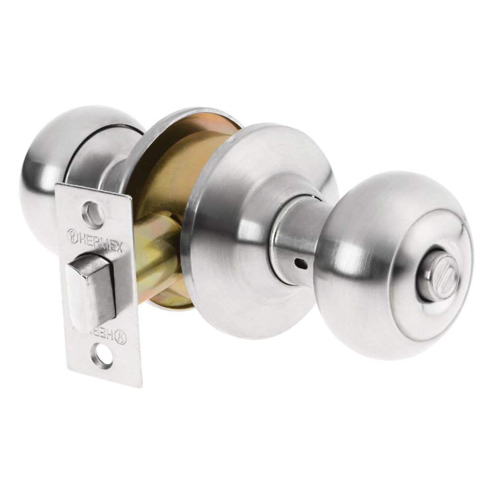 Cerradura tipo oval para baño, cromo mate, HERMEX CEPO-32B