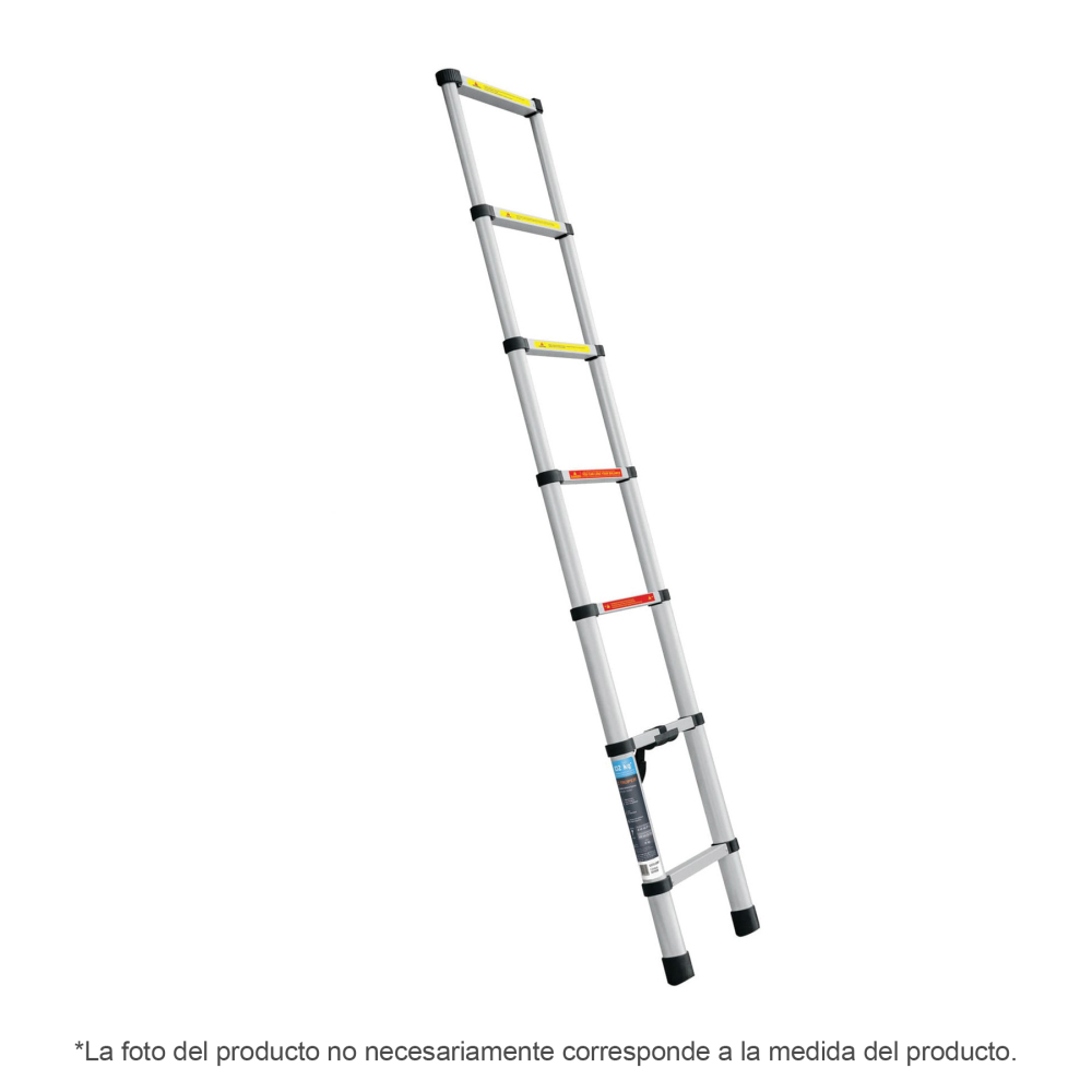 Escalera telescópica,13 peldaños, tipo II, capacidad 102kg ESTE-213