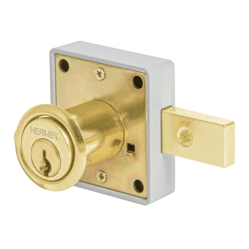 Cerradura para mueble, modelo 26, latón, HERMEX CM-26L