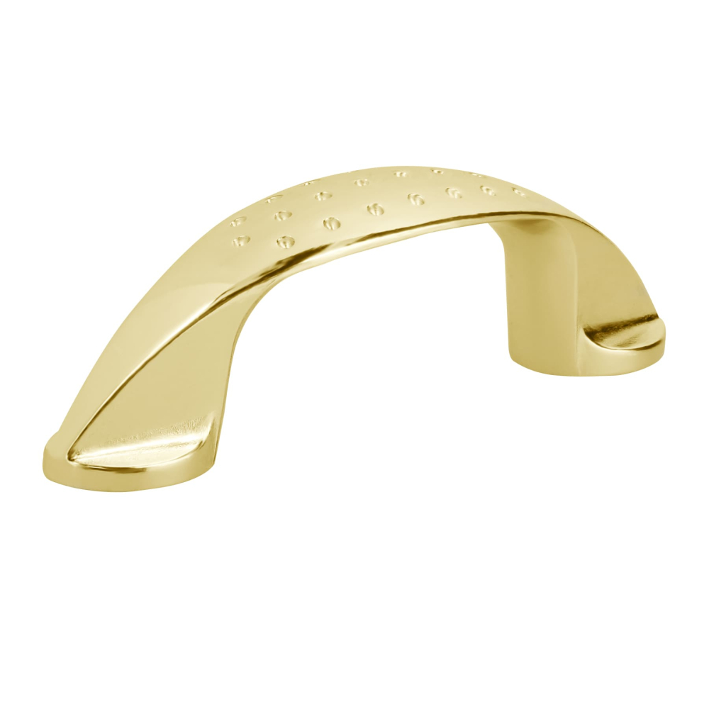 Jaladera de 64mm, línea Elipse, latón brillante, HERMEX JAL-1221