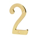 Número 2 de latón sólido 4', latón brillante, HERMEX NUCH-2