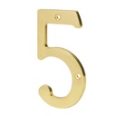 Número 5 de latón sólido 4', latón brillante, HERMEX NUCH-5