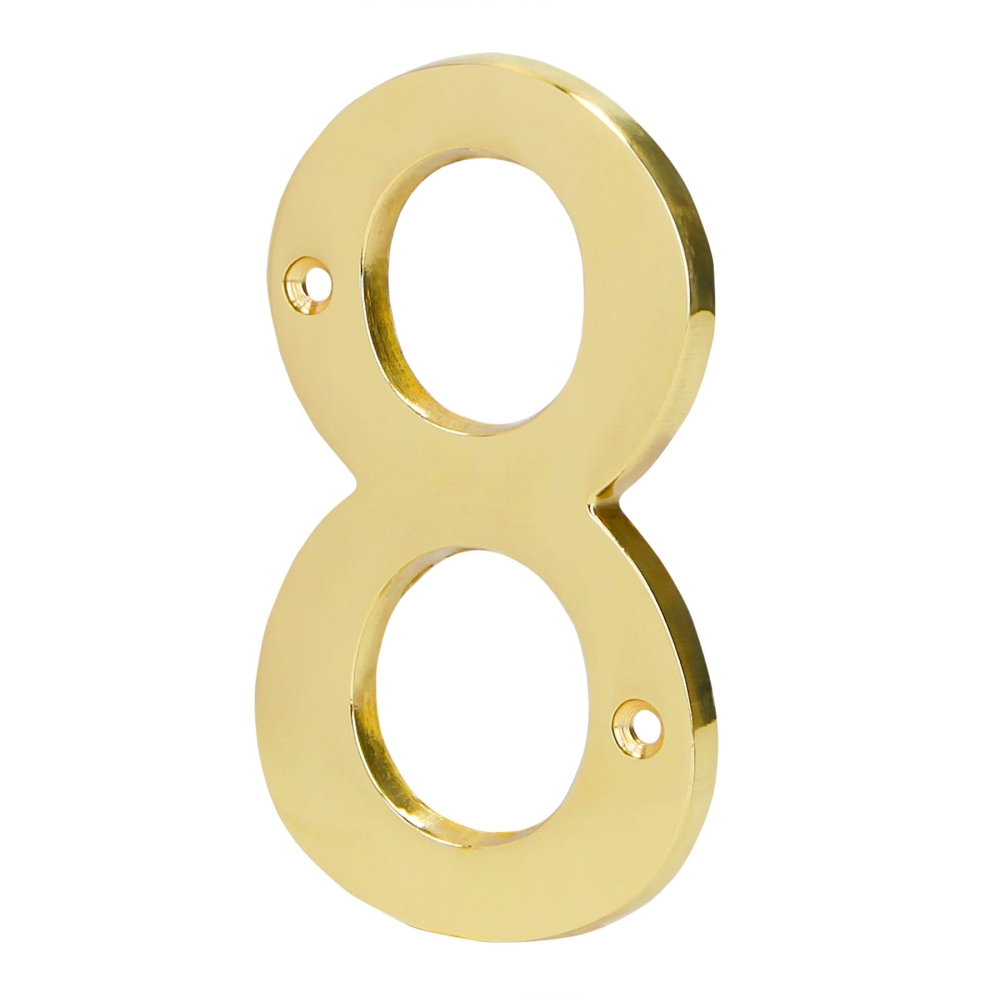 Número 8 de latón sólido 4', latón brillante, HERMEX NUCH-8