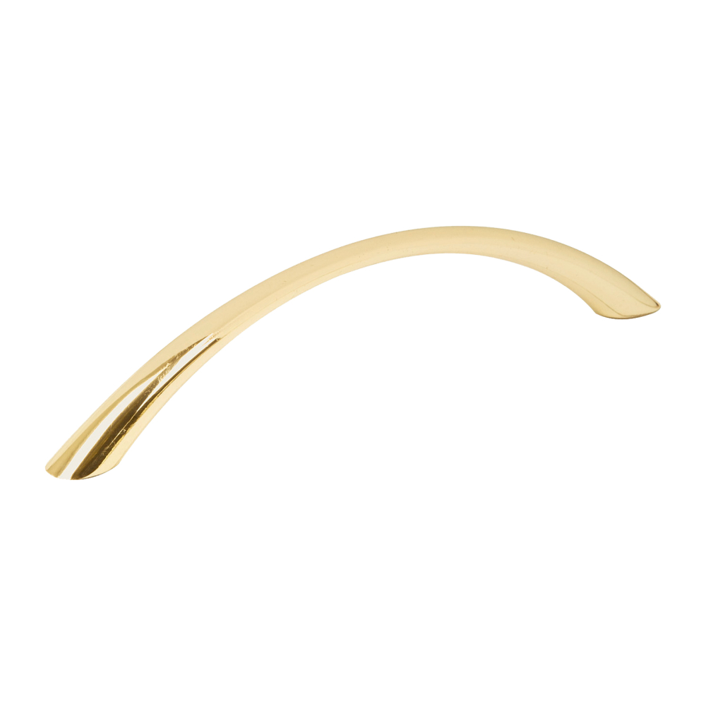 Jaladera de 128mm, línea Arco, latón brillante JAL-0222