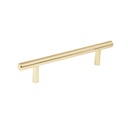 Jaladera de acero, 128mm, línea Cilindro, latón brillante JAL-0322