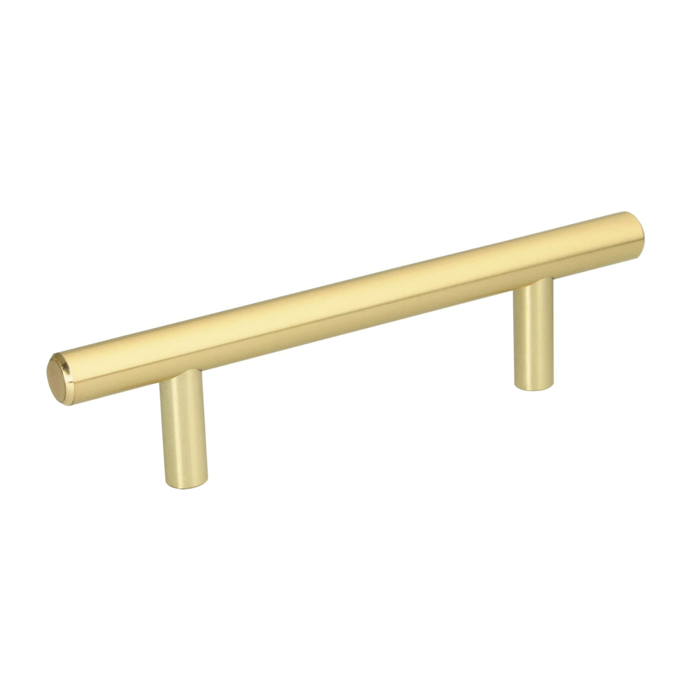 Jaladera de acero, 96mm, línea Cilindro, latón brillante JAL-0321