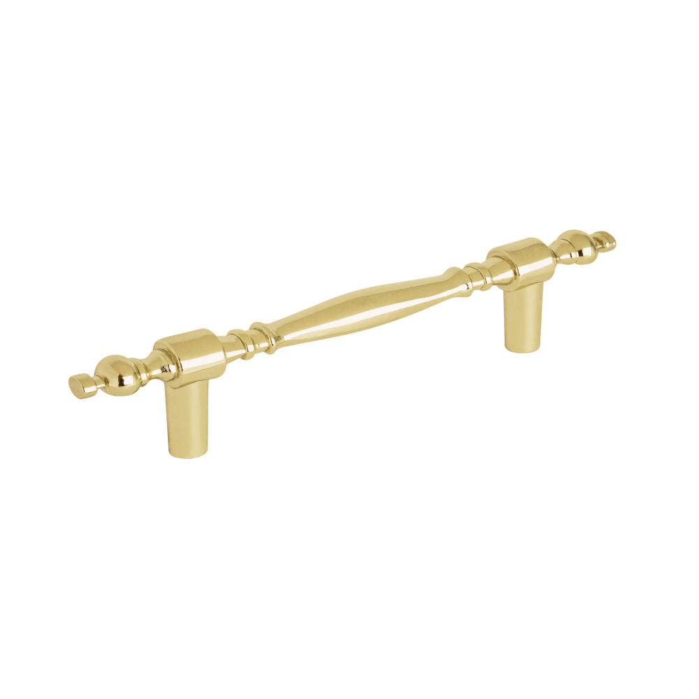 Jaladera metálica de 76mm estilo 'Colonial', latón brillante JAL-0521