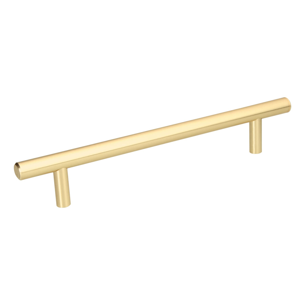 Jaladera de acero, 160mm, línea Cilindro, latón brillante JAL-0323