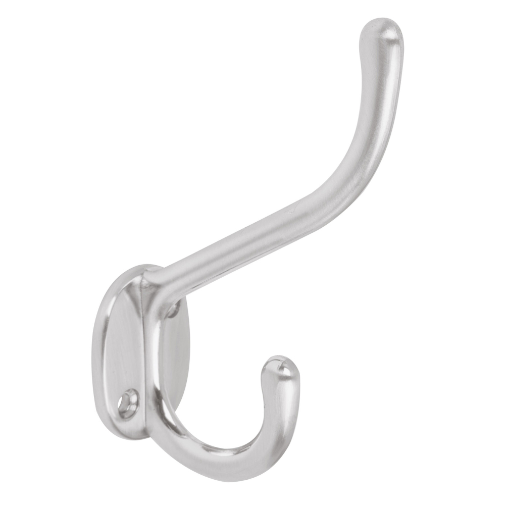 Gancho doble largo y corto tipo perchero, 11 cm, cromo mate PEPU-13