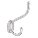 Gancho doble largo y corto tipo perchero, 11 cm, cromo mate PEPU-13