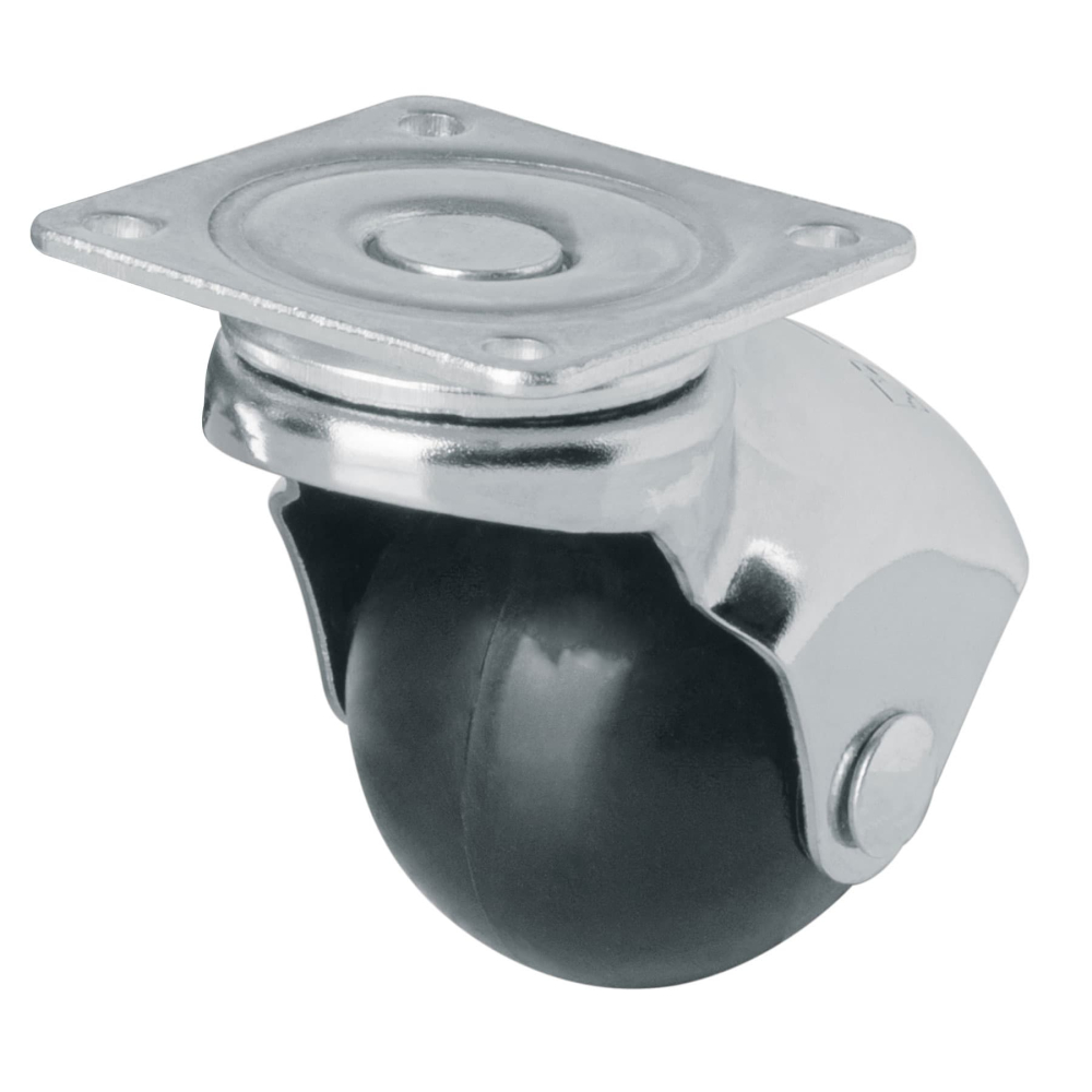 Rodaja esférica, 40 mm con placa, FIERO RO-40P