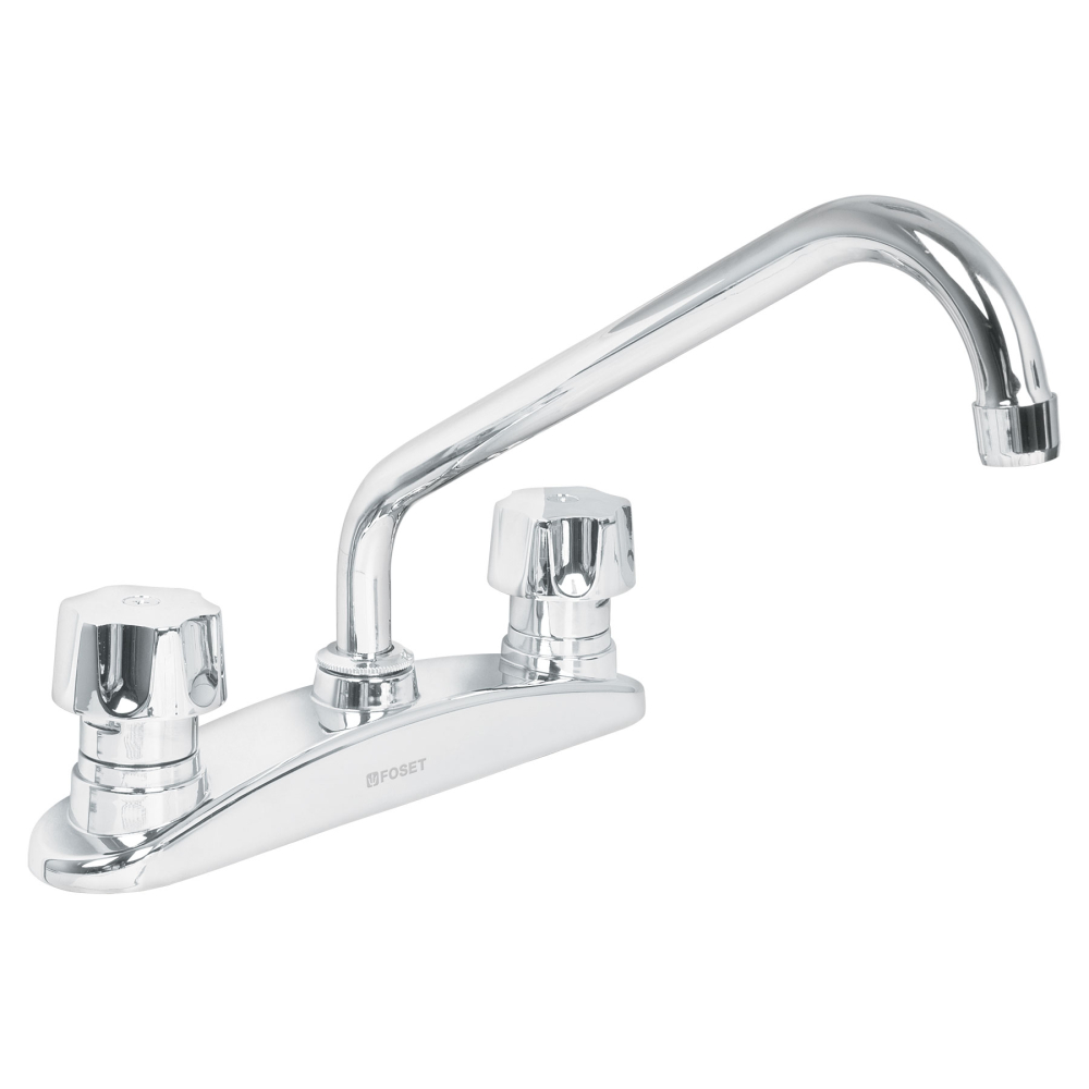 Mezcladora fregadero 8' cromo, hexagonal, AQUA AQF-86