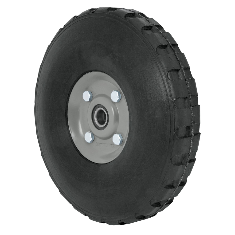 Rueda de hule sólido imponchable 10', doble balero, PRETUL RD-102