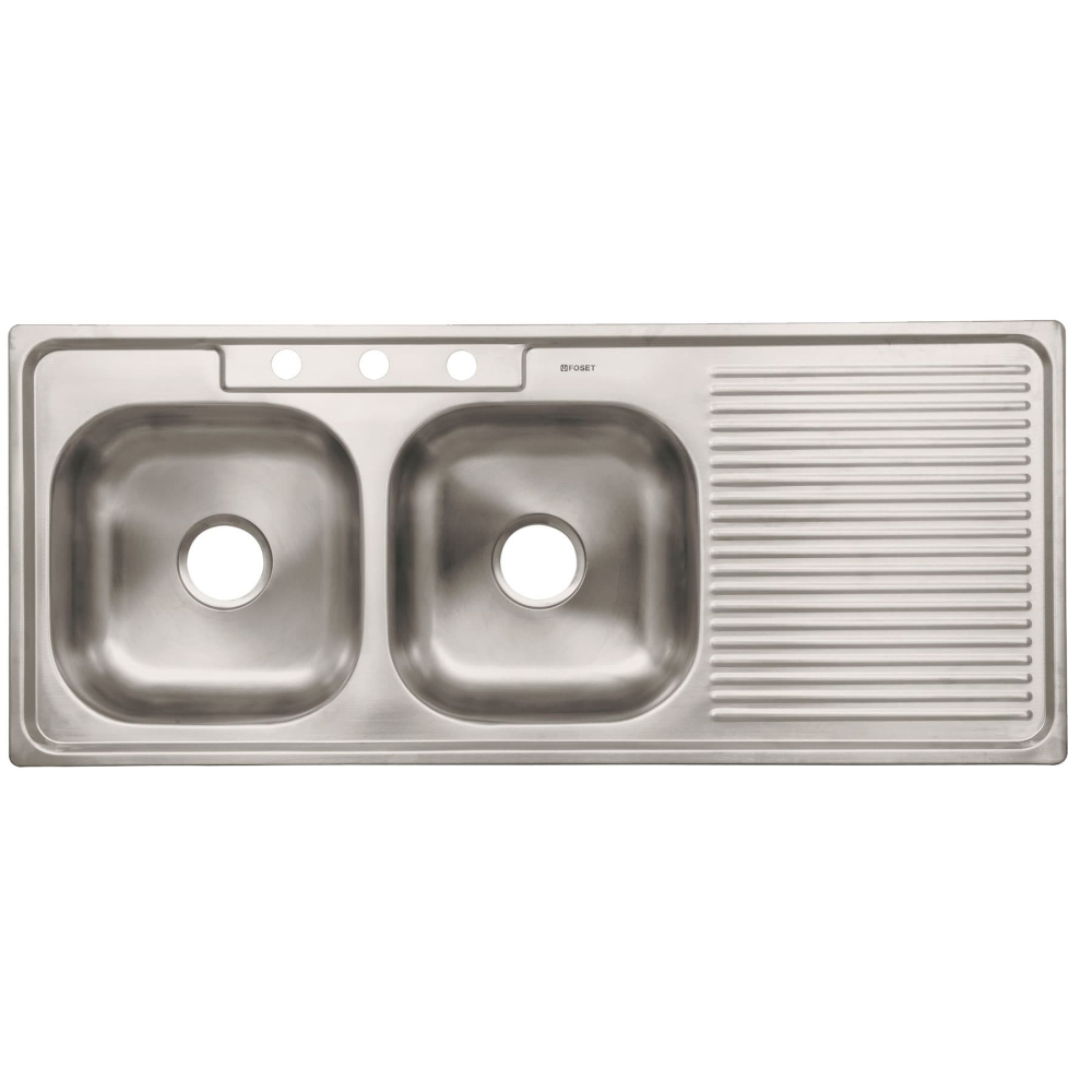Tarja de empotrar 120 x 50 cm doble tina izquierda, FOSET TA-1202TI