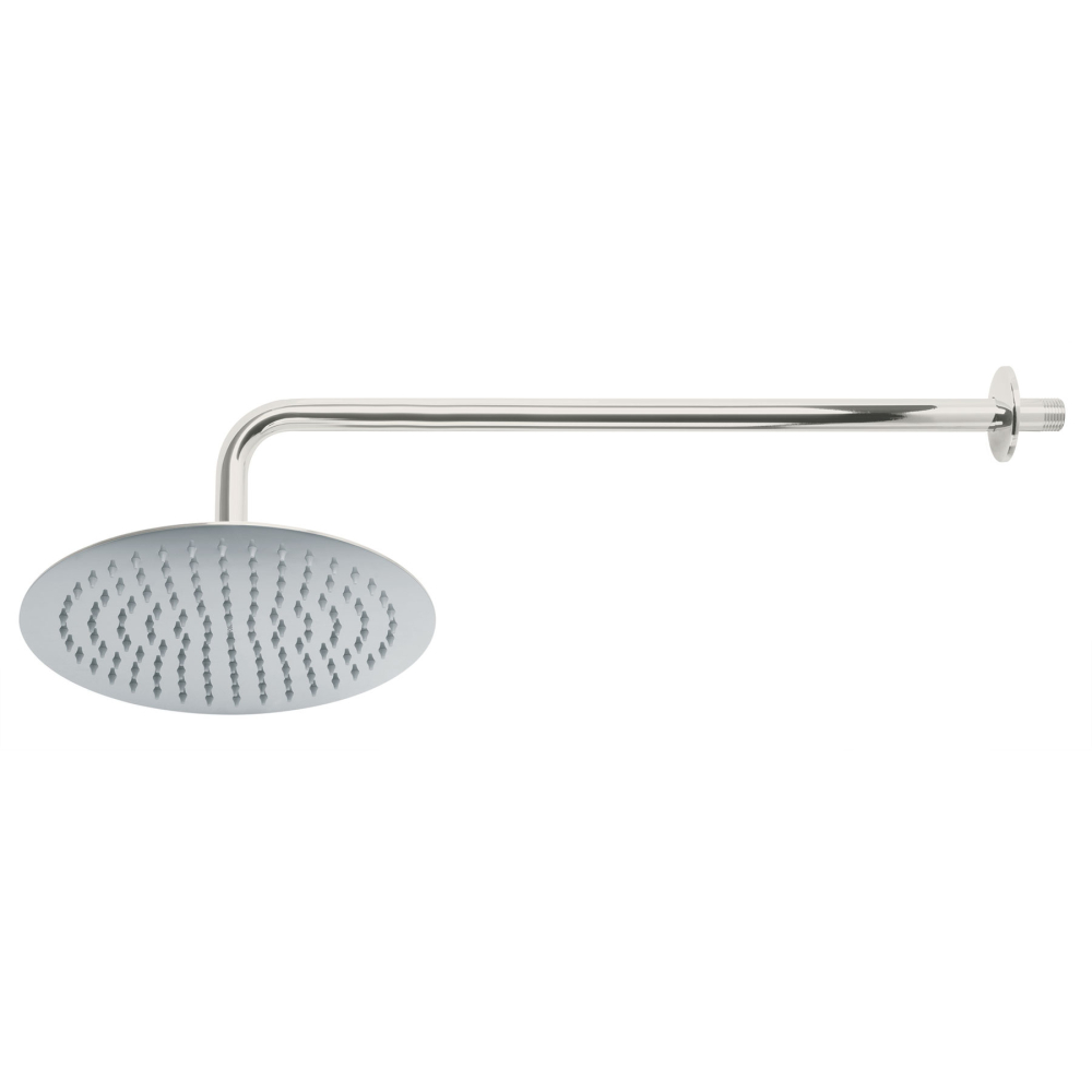 Regadera plato redondo 10' con brazo, cromo, FOSET RIVIERA R-311