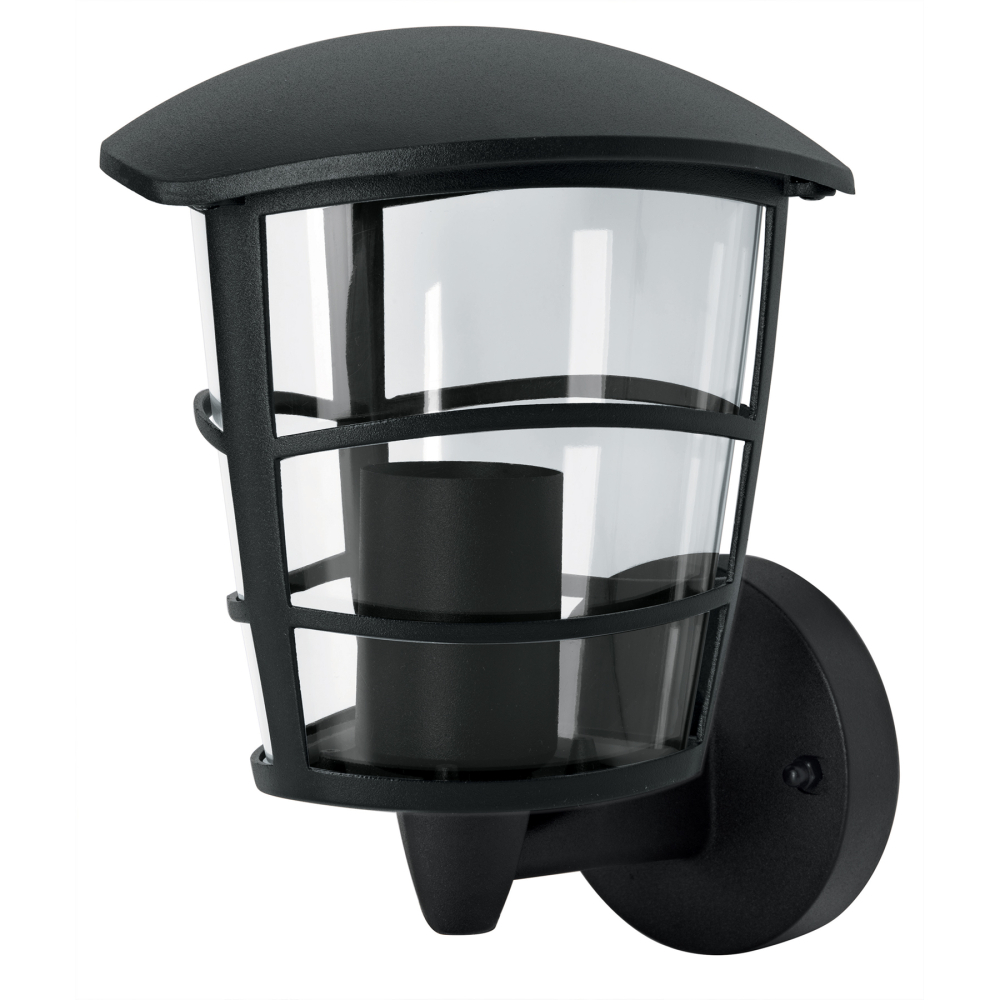 Arbotante tipo farol moderno soportado p/exteriores, negro ARB-105S