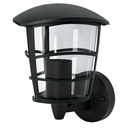 Arbotante tipo farol moderno soportado p/exteriores, negro ARB-105S
