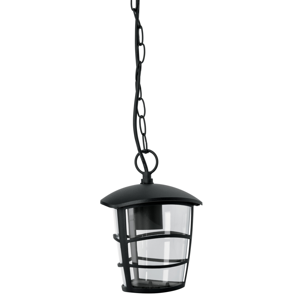 Arbotante tipo farol moderno colgante para exteriores, negro COL-103S