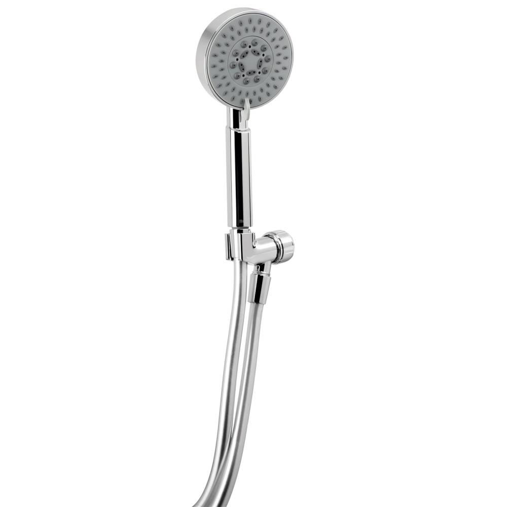 Regadera cromo de teléfono 4' con soporte, FOSET ELEMENT R-012