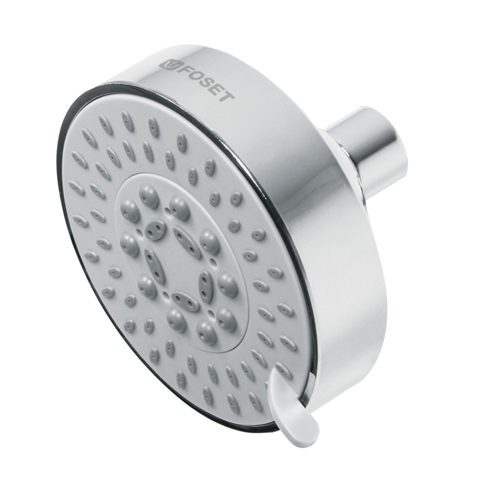 Regadera cromo 4'con 5 funciones, sin brazo, FOSET ELEMENT R-202S