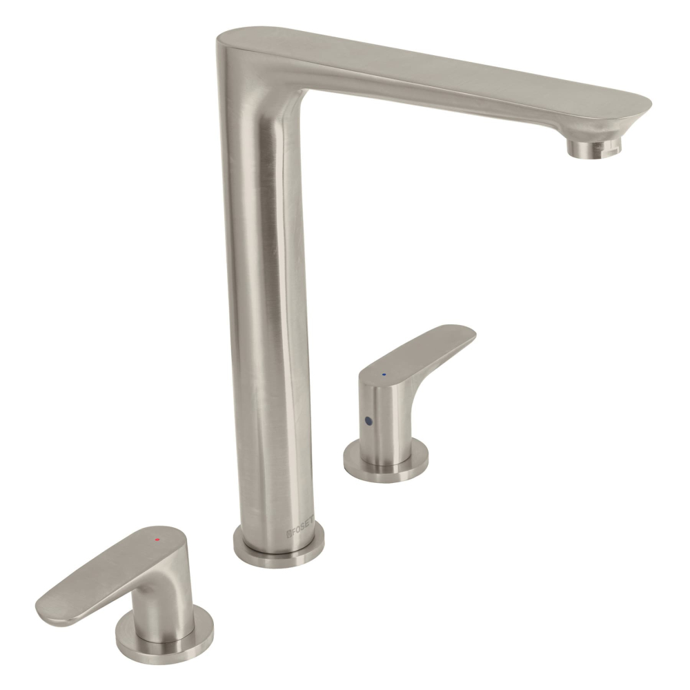 Mezcladora cuello alto para fregadero, satín, FOSET RIVIERA RIM-81N