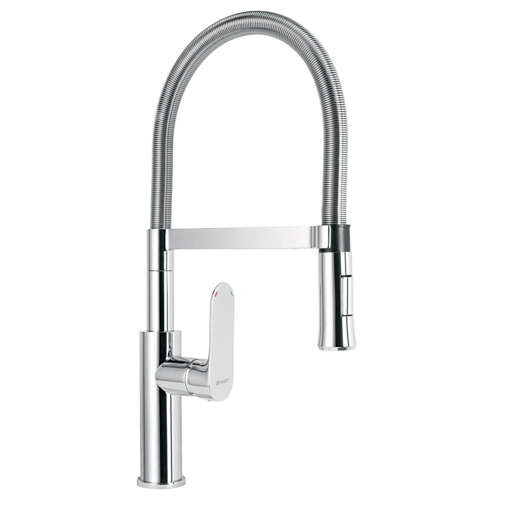 Monomando nariz flexible para fregadero, cromo,FOSET RIVIERA RIM-84