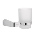 Portavaso cepillero cromo con vaso de vidrio, FOSET RIVIERA RIA-71